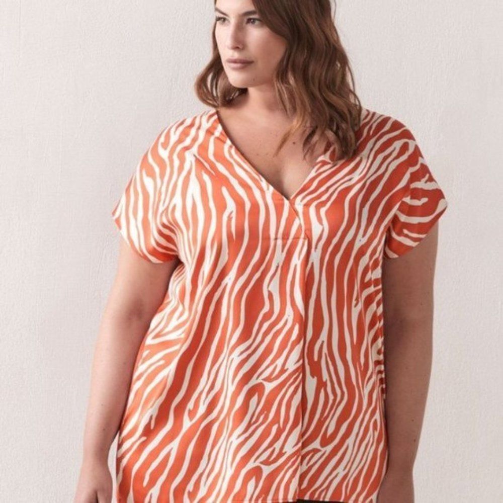 Additionelle Orange Zebra Blouse plus sz X NWT